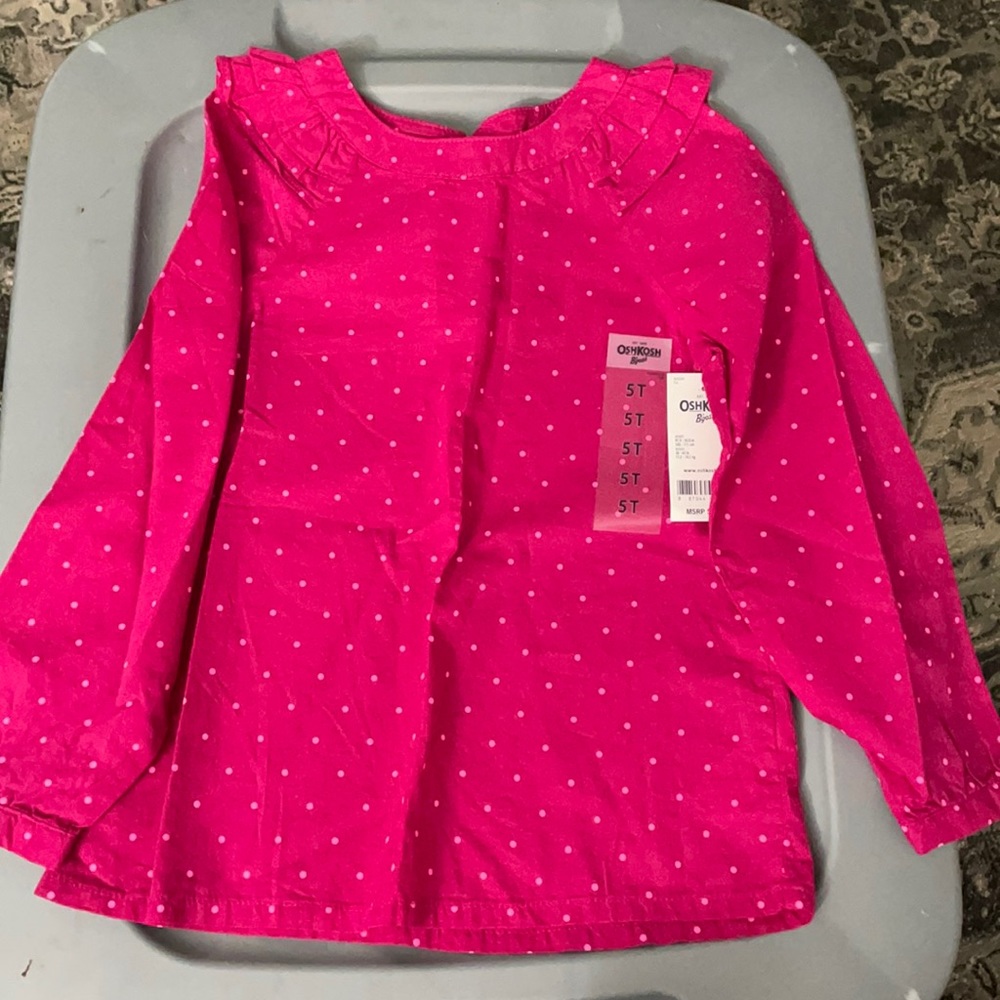 Pink polka dot OshKosh 5t NWT